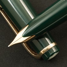 Authentic Vintage 1960s Montblanc 22 Rare Green 14C Wing Nib F No Crack Serviced picture