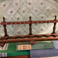 Vintage ANRI Italy Carved Wood Pipe Rack Holder HandPainted Folk Art Pipe Holder picture