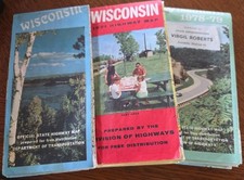 1991 Wisconsin AERO CHART & 1970's WISCONSIN Road Map Lot VINTAGE picture