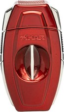 XIKAR Flip Dual Cigar Cutter, V-Cut & Straight Cut Cigar Cutter, Red picture