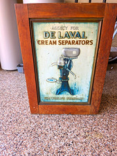 Vintage Oak De Laval Cream Separator Parts Cabinet Tin Litho Sign Advertising picture