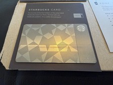 USED Starbucks rare Metal Card 2012 Gilt with original packaging picture