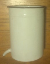 Vintage White Enamelware Wall Mount Enema Pot with Drain Spout picture