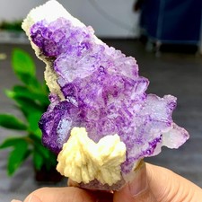 117G Natural beautiful purple window frame cubic fluorite crystal specimen picture