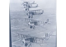 Pair 1920s Biplane Formation Flight Glass Copy Negatives Press Archive Dupes picture
