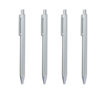 Muji discontinued Hexagonal aluminum Ballpoint Pen 【4pc Set】 Knock type Body F/S picture