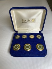 Vintage Ben Silver Ohio University Enamel Blazer Button Set 14k Gold Plated picture