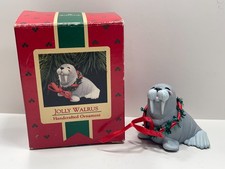 Vintage Hallmark Keepsake Ornament Jolly Walrus (Handcrafted Ornament) *1988* picture