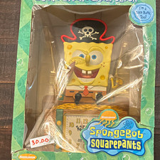 Vintage Nickelodeon SpongeBob SquarePants Pirate Coin Bank Piggy Bank in Box picture