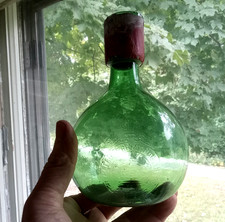 THE IMPERIAL FIRE EXTINGUISHER CO RARE GREEN 1880s HAND BLOWN FRAGILE BOTTLE picture