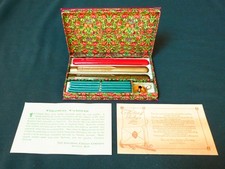 vtg Dennison’s Sealing Wax Set with Fancy No. 184 Presentation Box Framingham MA picture