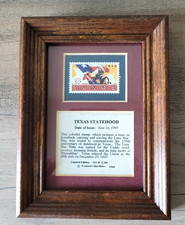 TEXAS STATEHOOD - MATTED & FRAMED U.S. POSTAGE STAMP picture