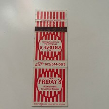 T. G. I. Fridays St. Louis Park MN Vintage Matchbook Cover SMB34-6 picture