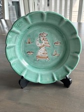 Rare Vintage Hand Painted Plate Bowl by C.A.S. Vietri Italy 165 1950s Pottery picture