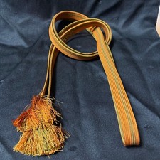 Obi-Jime Orange Green Good Condition Kimono Sash Accessory picture