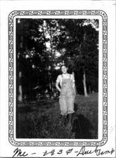 Beautiful Farmers Daughter Wearing Overalls Rural Americana 1930s Vintage Photo picture