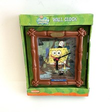 NEW IN BOX Vintage 2004 SpongeBob SquarePants Employee Of The Month Wall Clock picture