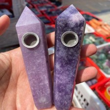 Natural Quartz Crystal Smoking Pipe Obelisk Point Rock Wand Healing Stone Gift picture