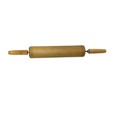 Vintage MCM Wood Rolling Pin 18 Inches Farmhouse Decor GUC picture