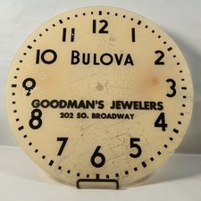 Vintage PAM Style 14 3/8 Bulova Advertising Glass Clock Dial picture