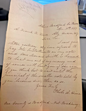 1897 Athens Bradford County PA  Phebe Hine to Frank Chase Signed Legal Letter picture