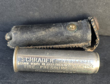 Antique Vintage Schrader Universal Tire Pressure Gauge With Original Case picture