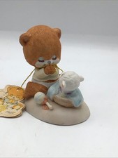 George Good Prayer Bear Vintage Figurine Now I Lay Me Down To Sleep 1985 Tag picture