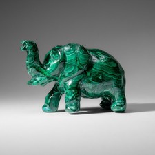 Genuine Polished Malachite Elephant Carving (3.1 lbs) picture