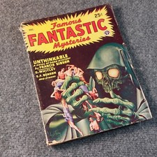 Famous Fantastic Mysteries #43 1946 Pre Code Horror Skull Cover Finlay Pulp Book picture