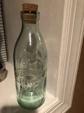 Absolutely Pure Milk Embossed Cow Clear Glass Quart Milk Bottle picture