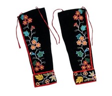 Handmade Beaded Black Wool Leggings For Woman for Powwow LG220 (Duty paid) picture