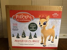 3 FT ANIMATED CLARICE RUDOLPH RED NOSED REINDEER CHRISTMAS ANIMATRONIC PROP NEW picture