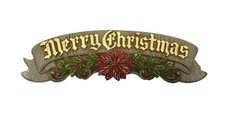 vintage 1983 wood christmas abbey press USA wall hanging plaque picture