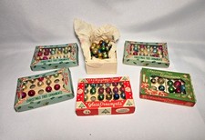 Vintage Min Glass Ball Christmas Ornaments Multicolor inJapan feather Tree picture