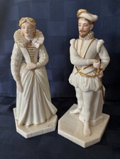 Antique Royal Worcester James Hadley Figures Sir Walter Raleigh 1895 Elizabeth picture