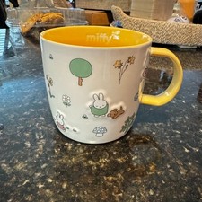 Miffy By Magenta Spring Floral Garden Ceramic Mug 3D Embossed Pastel Yellow picture