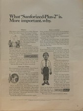 1968 Sanforized Plus 2 PRINT AD Solve Shrinkage Problems - Clothing VTG 1960s picture