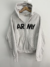 Vintage Army Zip Up Spellout Sweater Hoodie navy picture