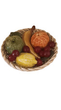 Vtg Bassano Italian Ceramic Fruit Bowl Mid-Century Basket Weave 9.5” Centerpiece picture