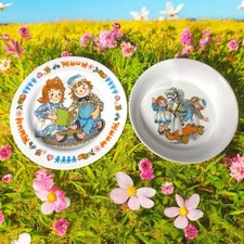 VTG Oneida Raggedy Ann & Andy Melamine 1969 Plate Bowl Set Deluxe See Pics picture