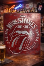 Rolling Stones Garage Sign 20x24 Hand Cast Aluminum Relief Metal Wall Art picture