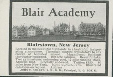 1912 Blair Academy Blairstown NJ John Sharpe New Jersey Vtg Print Ad CO4 picture