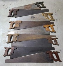 Vintage Warranted Superior Hand Saw Mixed Lot Of 9 Tools picture