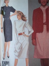 McCALL'S 8835 MISSES STRAIGHT DRESS & JACKET PATTERN SIZE 10 picture