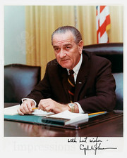 President Lyndon B. Johnson White House Presidential Signed REPRINT Color 8x10 picture