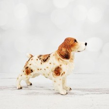 Vintage Lefton Ceramic Brown Springer Spaniel H02294 Porcelain 6” Dog Figurine picture