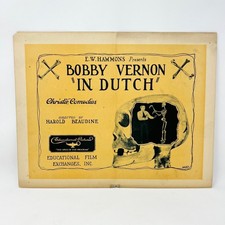 Bobby Vernon In Dutch Original Collectible movie Lobby Card picture