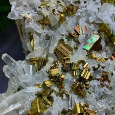 3.54LB Natural iridescence pyrite +crystal cluster mineral specimen /Indonesia picture