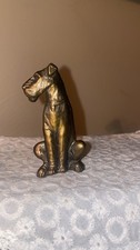 Antique 1920s Solid Brass Laddie Boy Presidential Dog Figurine Non-Magnetic picture