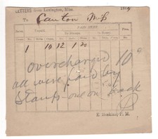 1864 Lexington MS to Canton MS CSA Postal Accounting Form Overcharge Noted ZAYIX picture